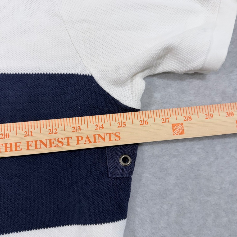 Polo Ralph Lauren Polo Shirt Men XXL White Striped Good Short Sleeve Cotton - Picture 7 of 10